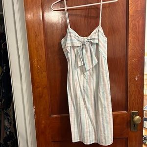 Striped linen mini dress